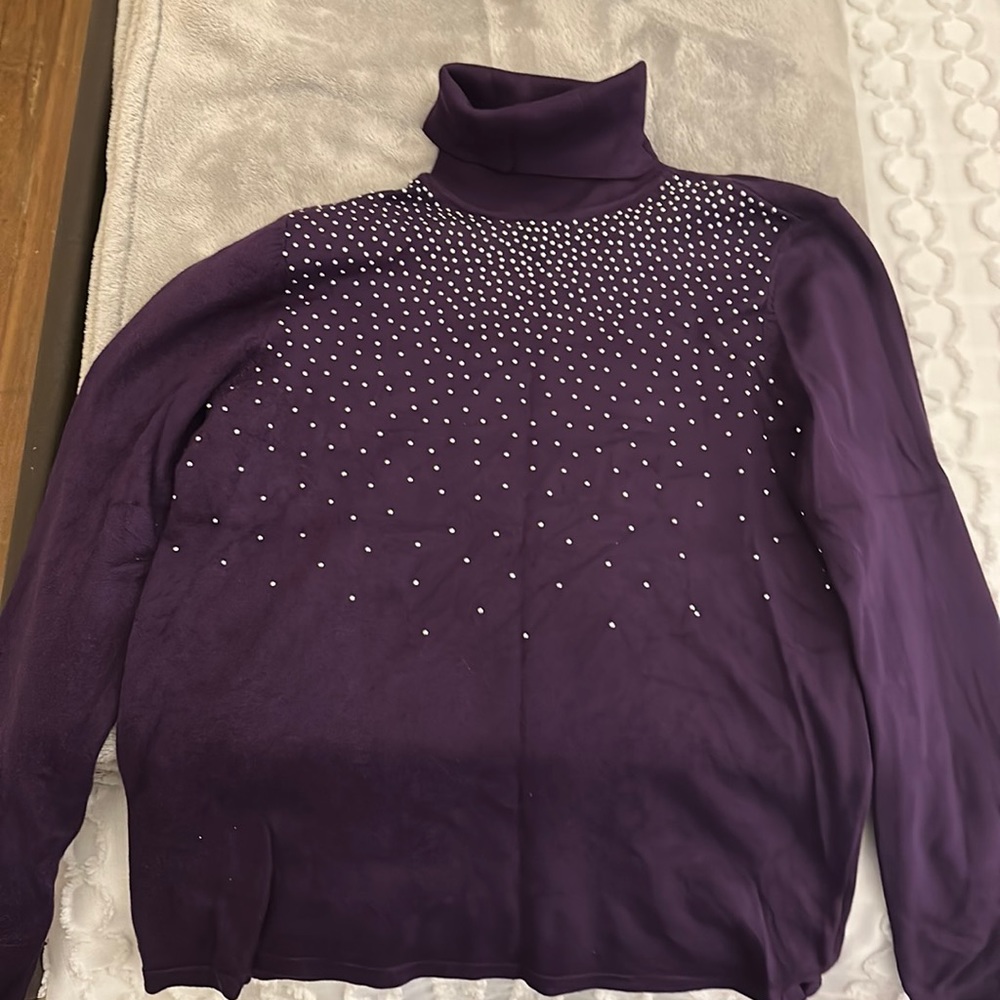 Karen Scott Embellished Sweater, Size Medium